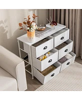Costway 3-Tier Storage Organizer with 6 Foldable Fabric Drawers Fabric Storage Drawers