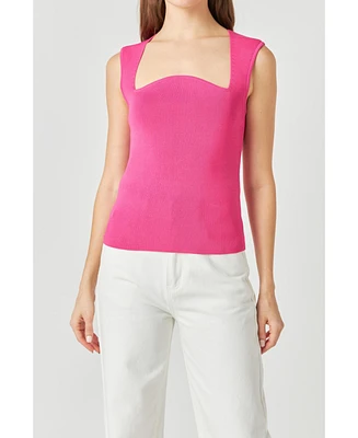 endless rose Women's Ribbed Knit Sleeveless Top