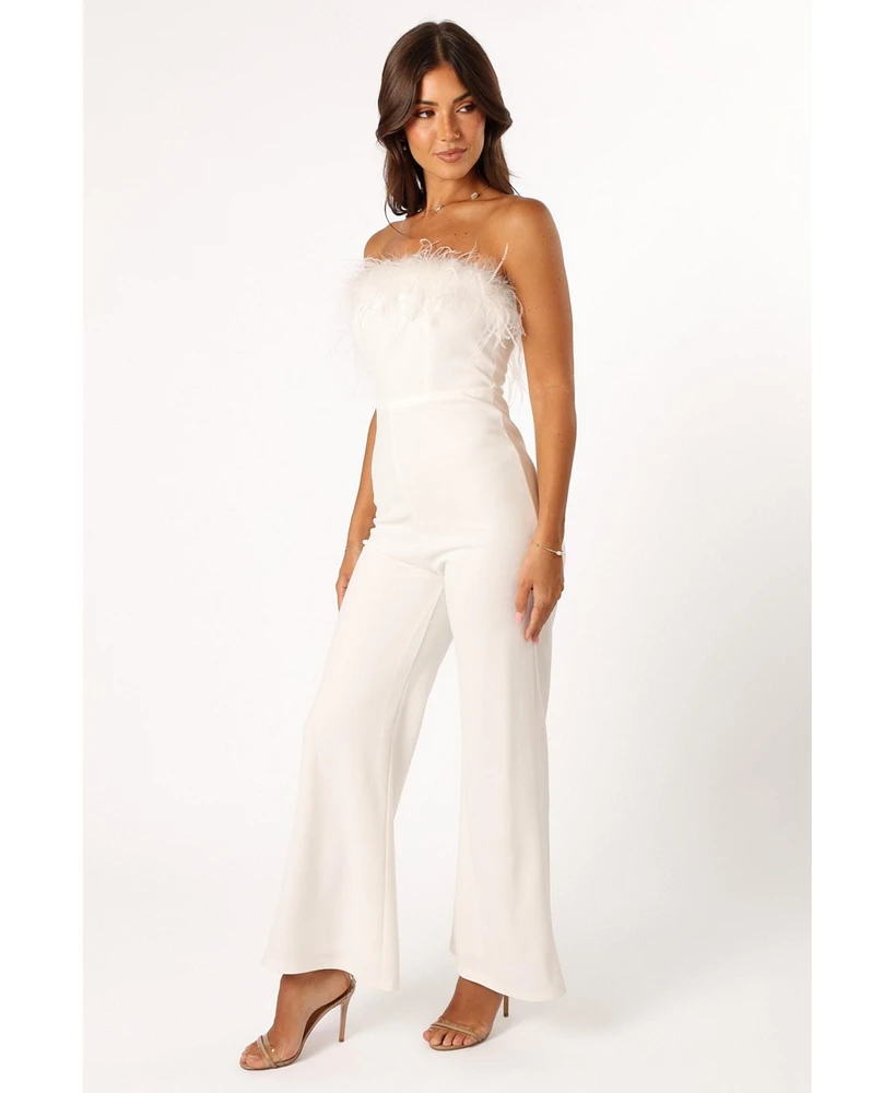 Petal and Pup Women's Louise Feather Trim Jumpsuit