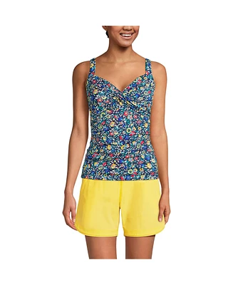 Lands' End Petite Chlorine Resistant Wrap Underwire Tankini Swimsuit Top