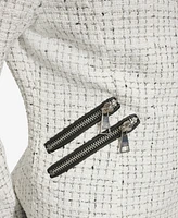 Karl Lagerfeld Women's Tweed Moto Jacket