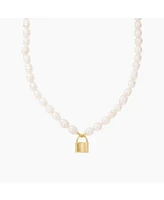 Bearfruit Jewelry Secret Summer Cultured Pearl Lock Pendant Necklace