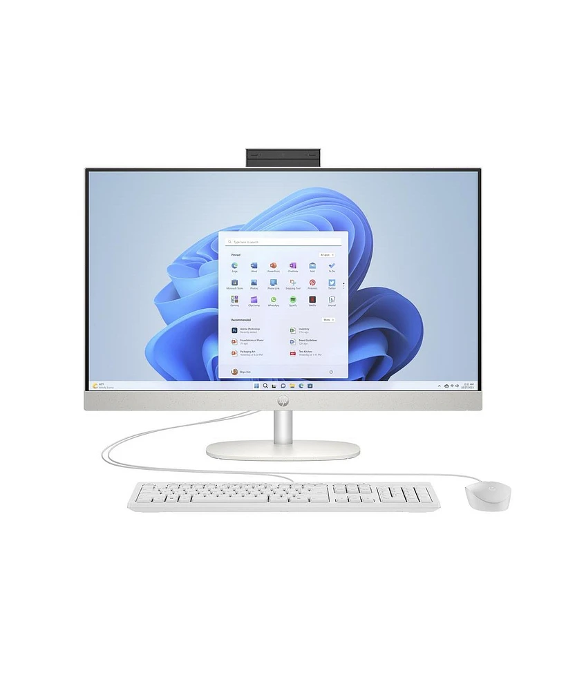 Hp 23.8" All-in-One Desktop Computer Amd Athlon Silver 7120U 8GB Ram 256 Gb PCIe NVMe M.2 Ssd Storage 1920 x 1080FHD - Shell White