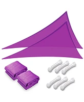2 Pack 25 Ft 97% Uv Block Triangle Sun Shade Sail Canopy Outdoor Patio Awning