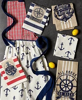Design Imports Maritime Collection Kitchen Dishtowel Set, 18x28, Anchor Stripes, 3 Piece