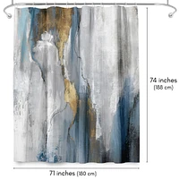 71x74 Abstract Shower Curtain - Revolving Motion by Pi Creative Art