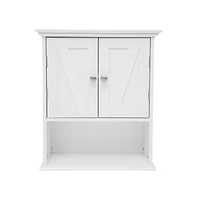 Merrick Lane Delilah Wall Mounted Bathroom Medicine Cabinet With Adjustable Shelf, Lower Open And Magnetic Closure Doors