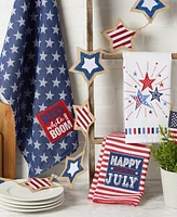 Design Imports Patriotic Dish Towel Set 18x28", Decorative Kitchen Towels, Red White Boom, 3 Count