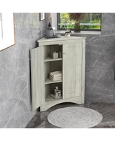 Streamdale Furniture Oak Bathroom Storage Cabinet with Adjustable Shelves