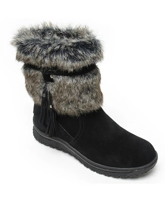 Minnetonka Women's Everett Faux Fur Trim Mid-Calf Boots