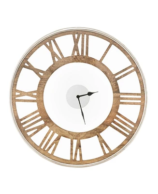 Slickblue Silent Wall Clock with Classic Frame and Classic Roman Number