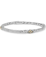 Devata Bali Filigree Slide-on Bangle Bracelet Sterling Silver and 18K Gold