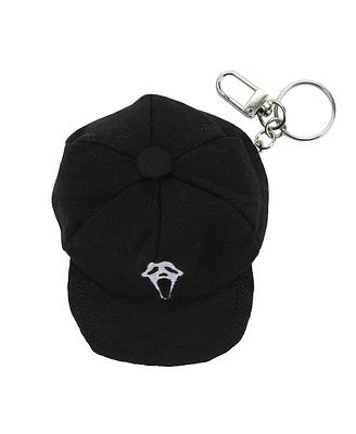 Scream Ghostface Logo Black Mini Wool Hat Keychain With Storage Pocket