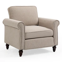 Modern Upholstered Accent Chair Armchair, Fabric Reading Living Room Side Chair, Single Sofa