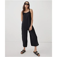 Pact Women's Coastal Double Gauze Tie-Strap Jumpsuit