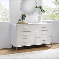 Streamdale Furniture Myles Dresser, White, Champagne & Gold Finish