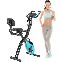 Streamdale Furniture Folding Exercise Bike, Fitness Upright And Recumbent X-Bike With 10-Level Adjustable Resistance