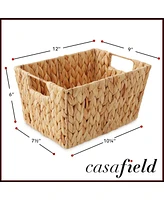 Casafield Set of 4 Water Hyacinth Storage Baskets with Handles