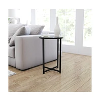 Merrick Lane Fairdale End Table With Round Cross Brace Frame