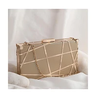 Haute Sauce Women's Zig-Zag Metallic Clutch Bag