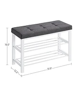 Slickblue 3-tier Shoe Rack, Storage Organizer With Foam Padded Seat