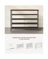 Slickblue Narrow Shoe Rack with Fabric Shelves, Shelf, Steel Frame