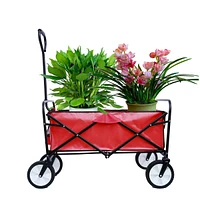 Streamdale Furniture Folding Wagon Garden Shopping Beach Cart (Red)