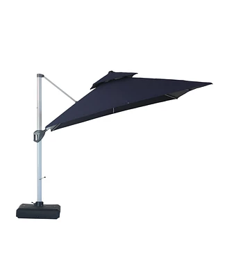 Mondawe 10 ft Cantilever Patio Umbrella with 360° Rotation, Cover and Base Included, Beige