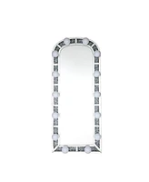 Streamdale Furniture Noralie Accent Floor Mirror In Mirrored & Faux Diamonds