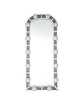 Simplie Fun Noralie Accent Floor Mirror In Mirrored & Faux Diamonds