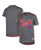 Stitches Youth Charcoal Chicago Cubs Team V-Neck Jersey