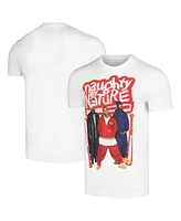 Global Merch Men's White Naughty by Nature Photo Bats T-Shirt