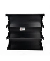 Streamdale Furniture 4-Tier Black Book Shelf & Coffee Table