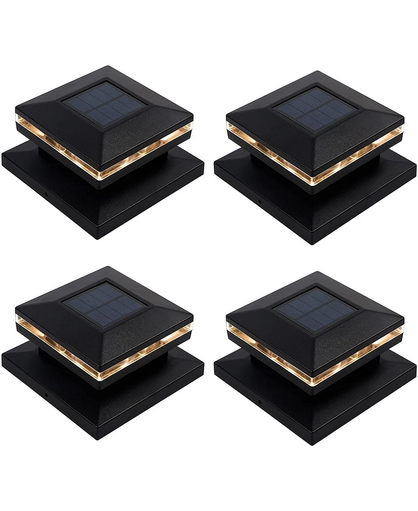 Maggift 4-Pack Waterproof Solar Post Lights for Outdoor Spaces