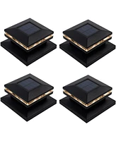 Maggift 4-Pack Waterproof Solar Post Lights for Outdoor Spaces