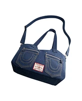 True Religion Horseshoe Stitch Denim Satchel