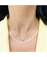 The Lovery Mini Herringbone Necklace 14K Gold