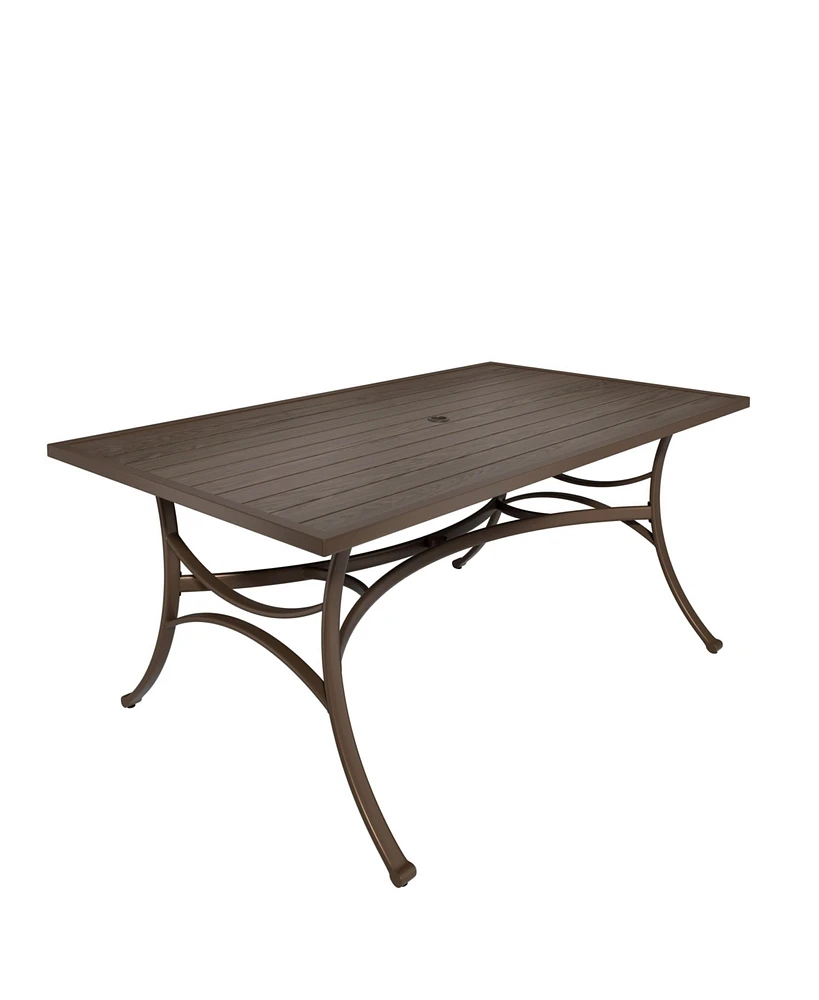 Mondawe Steel Table Rectangle Dining Table With Powder Coating