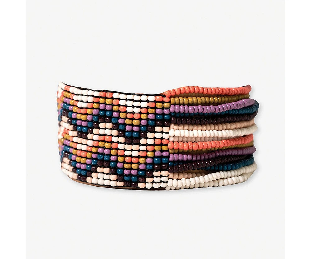 Ink + Alloy Charlie Wavy Half Woven Beaded Stretch Bracelet Amsterdam