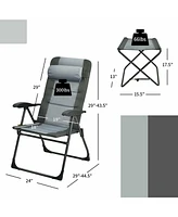 Sugift 4 Pieces Patio Folding Dining Chair Sets with Adjustable Backrest