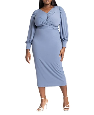 Eloquii Plus Cross Front Midi Dress