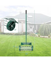 Sugift 18 Inch Rolling Lawn Aerator with Splash-Proof Fender for Garden