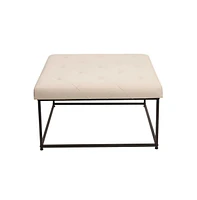 Merrick Lane Almas 30-Inch Square Tufted Ottoman With Durable Metal Frame