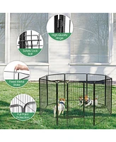Sugift 8 Metal Panel Heavy Duty Pet Playpen Dog Fence with Door