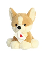 Aurora Medium Val Pets Sealed With A Kiss Corgi Valentine Heartwarming Plush Toy Brown