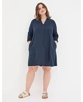 FatFace Plus Mina Linen Blend Tunic Dress