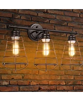 Sugift Wall Sconces Set of 2, Modern Brushed Gold Wall Lights with Fabric Shades, Hardwired Vanity Lighting