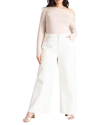 Eloquii Plus The Yvette Rigid Wide Jean - 20, White