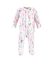 Hudson Baby Baby Girls Hudson Cotton Sleep and Play One Piece, Woodland Fox