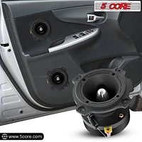 5 Core 6.5 inch Car Speakers & Tweeters Combo/ 2 Mid Range Speakers| 4Ohm, 2 Premium Tweeters - MR6.5-4oHMX2Pcs+Tw-BULLET180X2Pcs